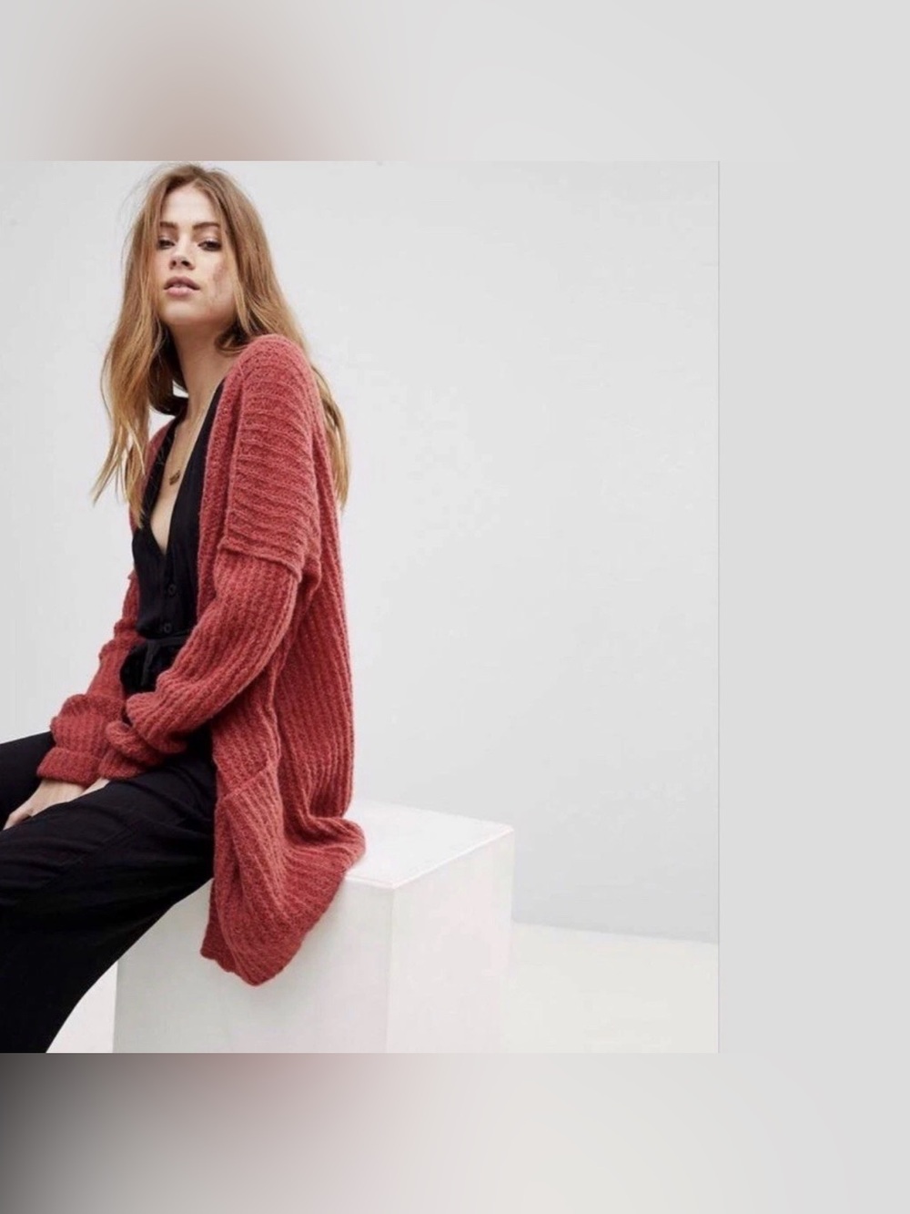 Free People Alpaca Knit Weekend Getaway Cardi Cardigan Sweater Small